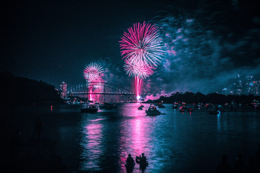 Fêtes Nouvel An feux d'artifice