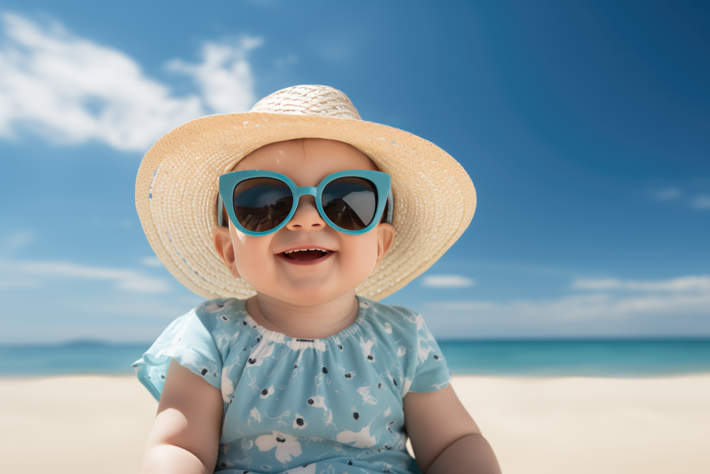 lunette et chapeau contre le soleil